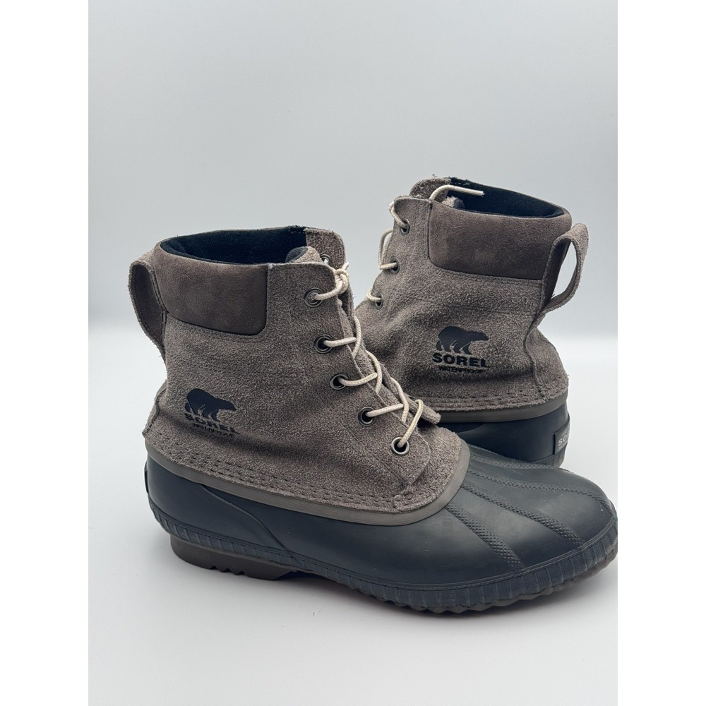 Sorel Cheyanne II Waterproof Duck Boots Men's Size 13 Taupe Brown Suede Rubber - Picture 13 of 16